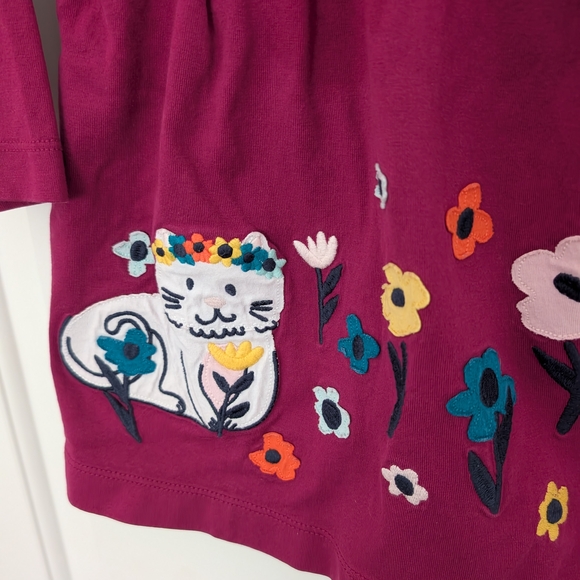 Hanna Andersson Purple Cat Applique Long Sleeve Dress - Picture 2 of 4